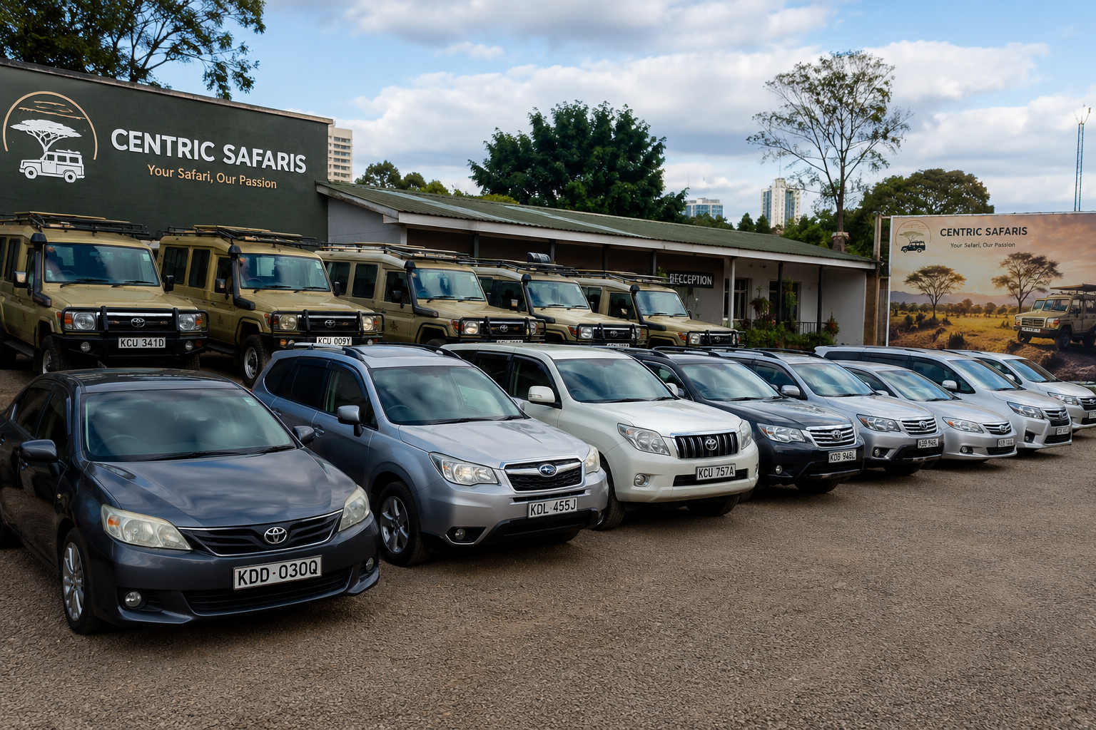 Centric Safaris self-drive car rental Nairobi fleet – saloon, SUV, and 4x4 options