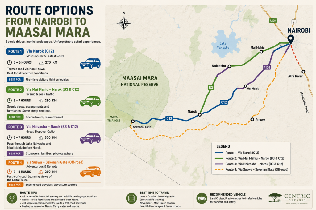Route Options From Nairobi