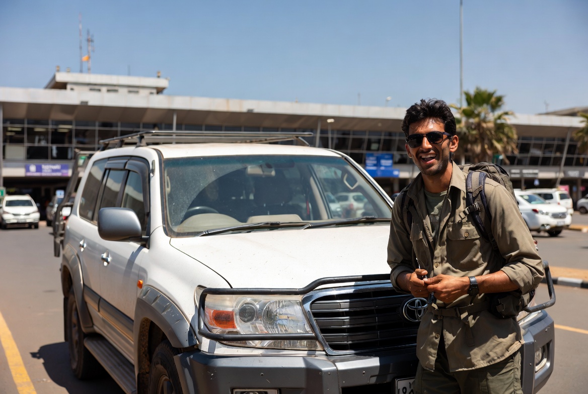 Self-drive car rental Nairobi – traveller collecting keys at Centric Safaris