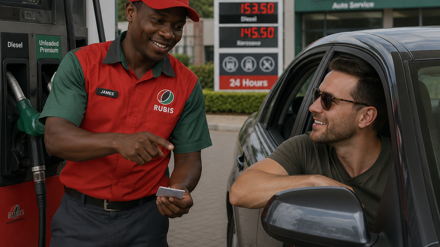 fuel station etiquette for foreign self drive travelers in Kenya