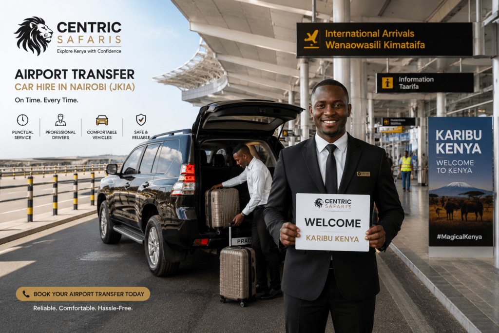 Airport transfer car hire pickup at JKIA Nairobi, Kenya
