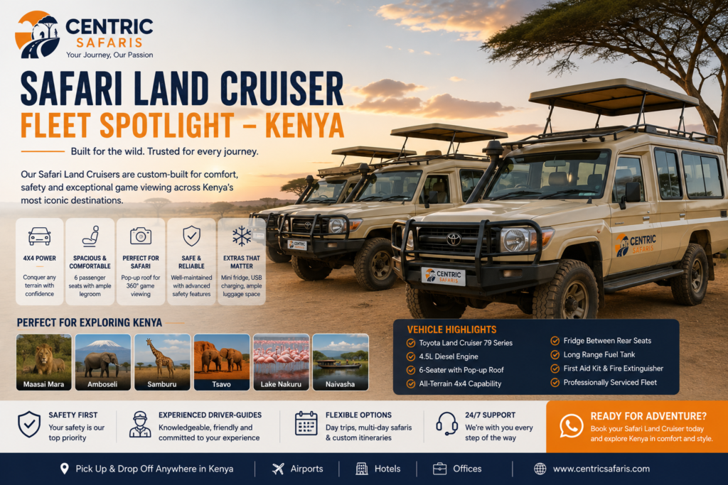 4x4 Land Cruiser safari vehicle for car hire in Nairobi
